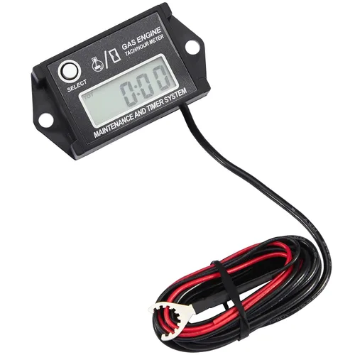 Miniatura 9 de CarBole Tacómetro Digital de Horas, Tacómetro de Horas para Motor Pequeño, Medidor de Calibre RPM para Cortacésped, Esquís, Moto de Cross, Barco