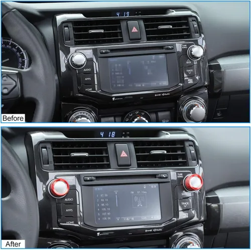Miniatura 7 de 2 piezas de botón de control de sonido de volumen de audio Cubierta de botón de interruptor giratorio para Toyota 4Runner 2010-2023 (rojo)