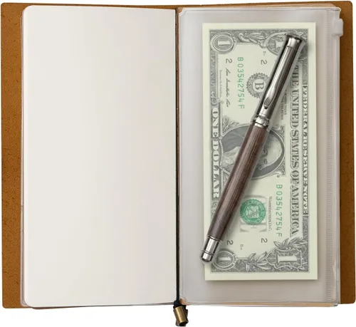 Miniatura 7 de WANDERINGS Cuaderno A5 Travelers hecho a mano, de cuero auténtico, 6 x 8.5 pulgadas, diario de viaje recargable con soporte para bolígrafo