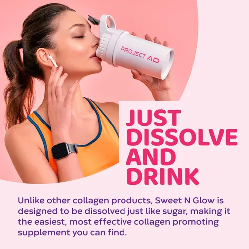 Miniatura 7 de Project Ad Sweet' N Glow Zero Calorie Sweet'Ner sin azúcar con agentes constructivos de colágeno (30 porciones, coco)