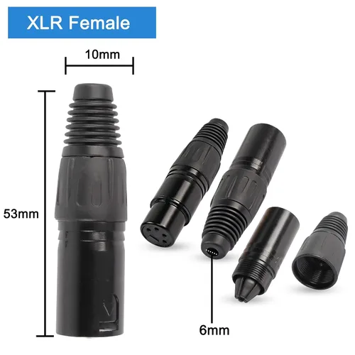 Miniatura 2 de XMSJSIY Conectores XLR hembra de 4 pines, conector de micrófono de audio XLR-F de 4 pines, conectores de cable XLR de repuesto, enchufe F de audio