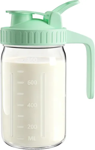 Miniatura 9 de Jarra Mason Jar de 64 onzas – Jarra de vidrio hermética y a prueba de fugas con tapa, perfecta para té helado, té solar, cerveza fría, leche