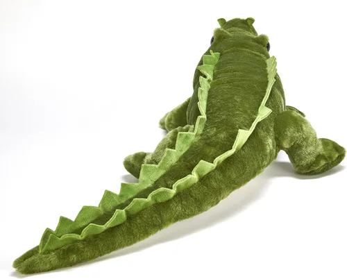 Miniatura 4 de The Petting Zoo Peluche de cocodrilo verde, regalos para niños, animales salvajes del zoológico Onez, juguete de peluche de cocodrilo de 34 pulgadas