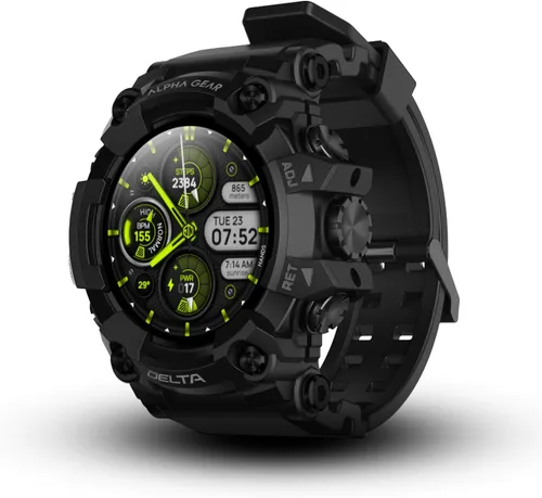 ALPHAGEAR Delta - Reloj inteligente para hombre, táctico y resistente, IP69K resistente al agua y al polvo, batería de 21 días de 380 mAh, llamadas