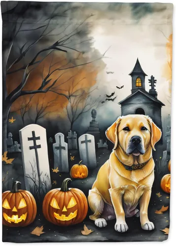 Miniatura 60 de Caroline's Treasures DAC2011GF - Bandera decorativa para jardín de Halloween con diseño de beagle para jardín, jardín, jardín, jardín, multicolor