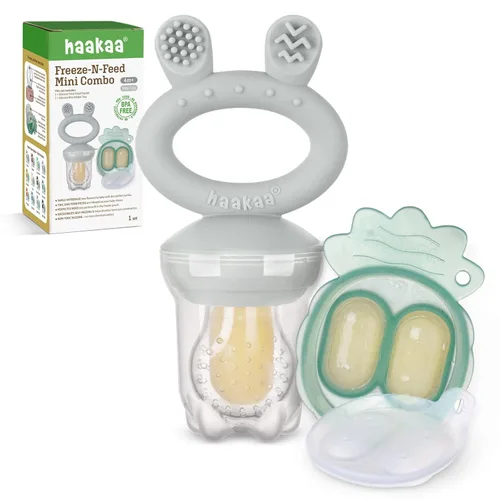 Miniatura 9 de Haakaa Comedero de alimentos para frutas y mini congelador, moldes para paletas de leche materna para alivio de enfriamiento del bebé, alimentador