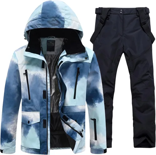Miniatura 8 de Oymyakon Traje de esquí para hombre, impermeable, para nieve, chaqueta y pantalones de snowboard, para invierno, al aire libre, a prueba de viento