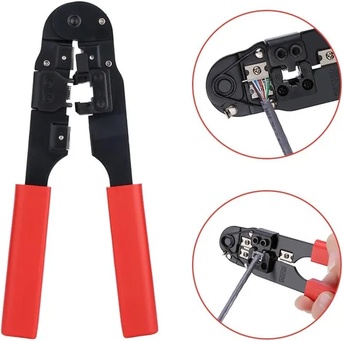 Miniatura 3 de Herramienta de crimpado de red, crimpadora modular, kit de herramientas de alambre de red de alta seguridad, cables de red de corte y tira El mejor