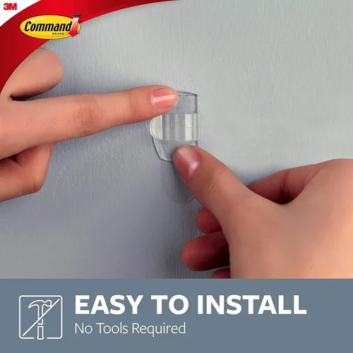 Miniatura 6 de 3M CLAW - Ganchos para cuadros de yeso con capacidad para 15 libras y clips de cable Command transparentes, 13 clips, 16 tiras