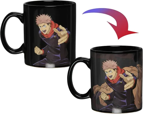 Miniatura 4 de Jujutsu Kaisen Yuji Itadori Anime Manga Taza de Té y Café Cambia de Color con Reacción al Calor 16 OZ