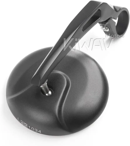 Miniatura 8 de KiWAV Espejos de barra retro negros y kit de montaje E-Mark compatible con Indian Scout Bobber