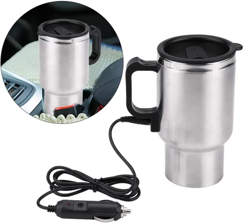 Miniatura 7 de Joyzan Hervidor eléctrico para coche, 12 V, portátil, de acero inoxidable, calentado, encendedor de cigarrillos, cargador de viaje, calentador