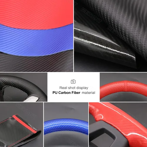 Miniatura 4 de MEWANT F150 - Fundas para volante de automóvil Ford, cuero de gamuza cosido a mano para Ford F-150 Raptor 2015-2020