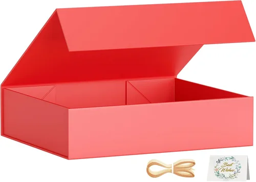 Miniatura 17 de PSHVYM Cajas de regalo con tapas, 11.5 x 7.8 x 3 pulgadas, caja de regalo negra para regalos, cierre magnético para camisetas, guantes, bufandas