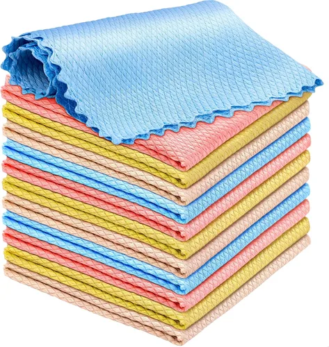Miniatura 11 de Niveaya Paño de limpieza de vidrio de microfibra, paños multifuncionales reutilizables sin pelusas, paño de limpieza de ventana de ducha de acero