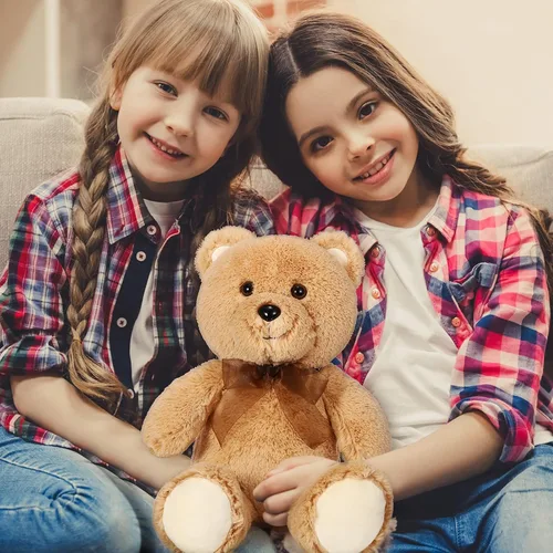 Miniatura 5 de HyDren 2 juguetes de peluche de osos de 18 pulgadas, regalo para novia, oso de peluche con lazos rellenos para cumpleaños, boda, fiesta