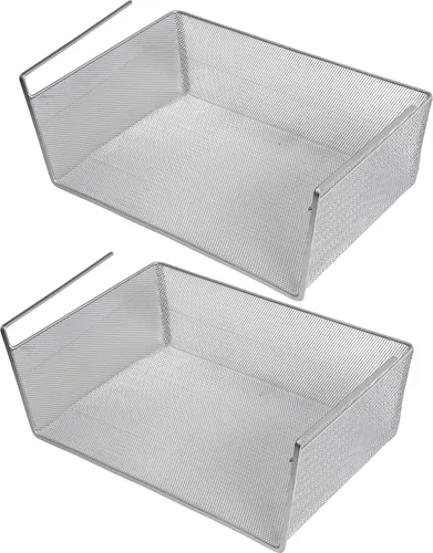 Miniatura 2 de YBM Home Cesta para debajo del estante, cesta colgante de malla de acero inoxidable para debajo del gabinete, maximiza el espacio en gabinetes