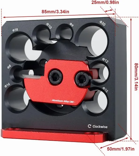 Miniatura 8 de Kit de plantillas para hacer clavijas, 8 piezas, métrica ajustable de 0.39 a 0.78 pulgadas, aleación de aluminio, taladro eléctrico de fresado