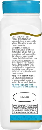 Miniatura 9 de 21st Century Calcium Plus D3 - Gel blando relleno de líquido, 1200 mg, 90