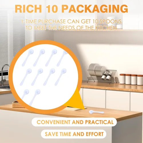 Miniatura 4 de Paquete de 10 cucharaditas medidoras, cucharas de plástico a granel para café, tarros de especias, medida precisa para cocinar y hornear, capacidad