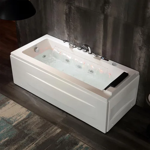 Miniatura 4 de Bañera de hidromasaje de 67 pulgadas con cromoterapia curativa, bañera de hidromasaje con calentador, bañera de hidromasaje calmante con cascada Joy