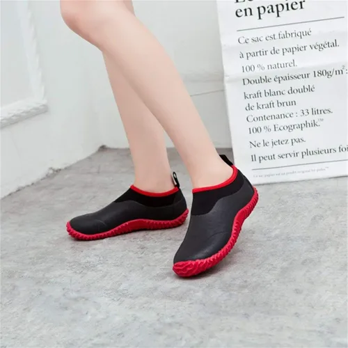 Miniatura 22 de SYLPHID Zapatos de jardín para hombre, zapatos de lluvia impermeables de neopreno para campamento, cuidado del césped, jardinería y trabajo
