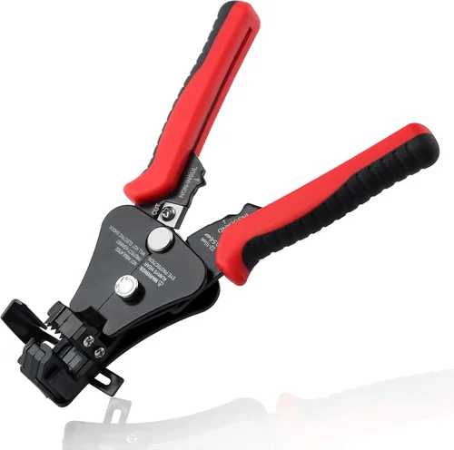 Miniatura 10 de Cortadores y pelacables de alambre, pelacables de precisión Awg, herramienta pelacables eléctrica resistente, negro, acero al cromo vanadio CR-V