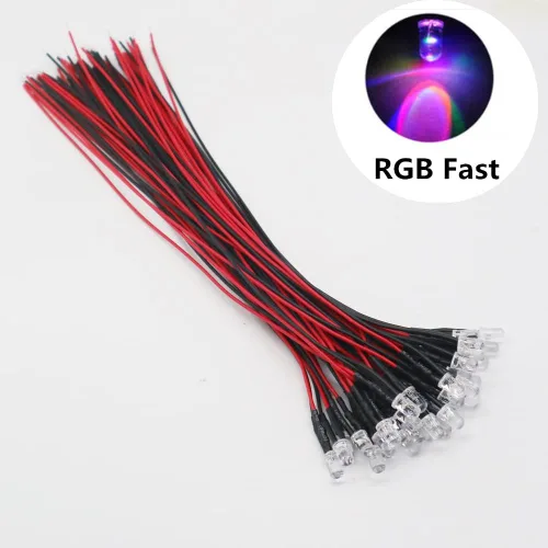Miniatura 6 de 20 unids/lote DC12V F5mm 7.9 in redondo precableado agua claro LED lámpara bombilla pre-cableado emisor diodos para bricolaje decoración del hogar