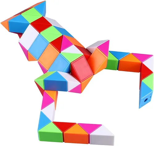 Miniatura 13 de TANCH Fidget Magic Snake Cube Puzzles Twist Ruler Speed Cubes Brain Teaser Juego Juguetes para niños (36 bloques, 1 paquete)