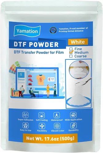DTF - Adhesivo en polvo blanco de transferencia DTF de 1.1 libras, se aplica a todas las impresoras de transferencia DTF para impresiones digitales