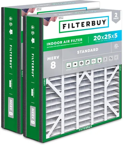 Miniatura 29 de Filterbuy 10x17x2 Filtro de aire MERV 8 Defensa Esencial contra el Polvo y las Alergias (2 unidades), Filtros exteriores plegados electrostáticos