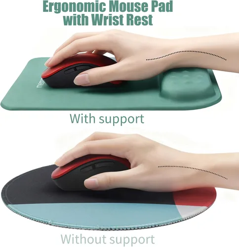 Miniatura 4 de memzuoix Cyan - Alfombrilla de mouse ergonómica con soporte para reposamuñecas, amortiguación de espuma viscoelástica de alta calidad para aliviar