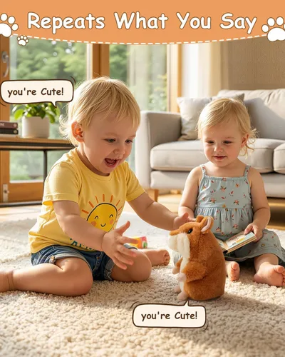 Miniatura 3 de Hámster parlante de peluche que repite lo que dices de Halobang, regalo para niños Marrón