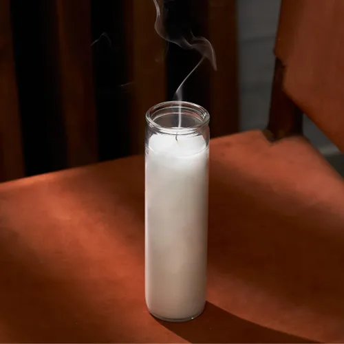 Miniatura 5 de Simply Soson - Velas de pilar blancas de 2x8 pulgadas de 7 días en vidrio, juego de 3, hasta 90 horas de tiempo de quemado, sin fragancia, velas