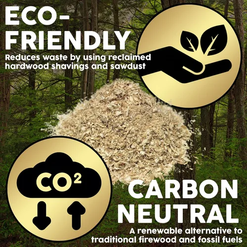 Miniatura 3 de Firewood Central Bloques de combustible de madera dura Envi de Bio-Diversity (paquete de 3) aserrín comprimido 100% natural, alto calor, combustión