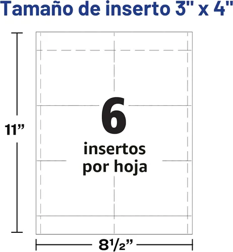 Miniatura 7 de Avery Insertos personalizables de etiquetas de identificación para portaetiquetas de nombre, 3" x 4", blanco, imprimible con láser/inyección