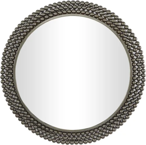 CosmoLiving by Cosmopolitan Espejo de pared de metal para habitación, espejo de entrada con detalles de cuentas, espejo montado en la pared 32 x 1 x