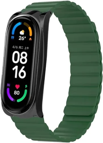 Miniatura 10 de Correa compatible con Xiaomi Mi Band 5, correa de silicona KangPlus con cierre magnético para mujeres y hombres, ajustable de 5.5-8.1 pulgadas, Azul