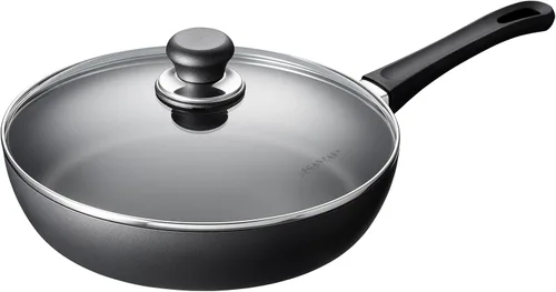 Scanpan Sartén antiadherente clásica de 3.25 cuartos (11 pulgadas) con tapa, compatible con estufas de gas y eléctricas, apta para utensilios de