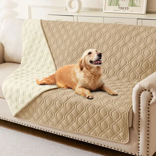 Miniatura 18 de hyha Manta impermeable para perros, manta reversible para cama de mascotas, funda suave para sofá/sillón lavable para perros, fundas impermeables