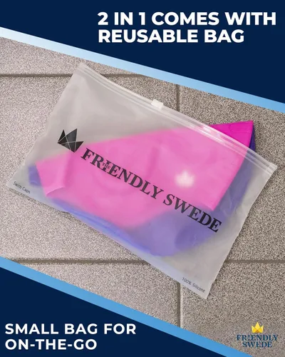 Miniatura 6 de The Friendly Swede Gorros de natación para mujeres y hombres, gorras de natación de silicona para cabello medio y largo, impermeables y mantienen
