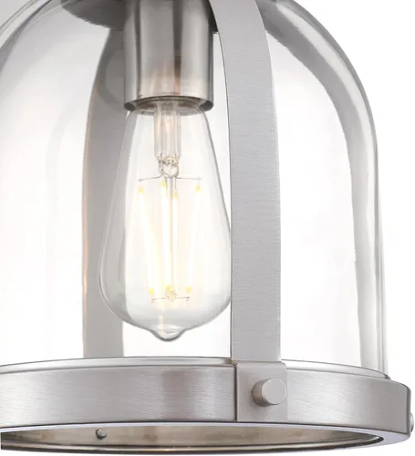 Miniatura 6 de Westinghouse 6117800 Cindy - Mini lámpara colgante para interiores, estilo vintage, acabado de níquel cepillado, cristal transparente cepillado