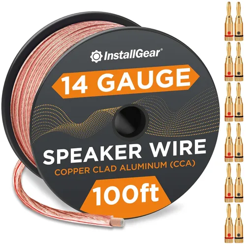 Miniatura 15 de InstallGear Cable de altavoz de calibre 14 de 30 pies, cable de altavoz de audio de automóvil de aluminio revestido de cobre para sistemas estéreo