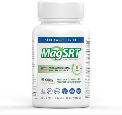 Miniatura 9 de Jigsaw Health MagSRT Suplemento de magnesio con vitamina B6, ácido fólico y B12 120 tabletas 30 porciones