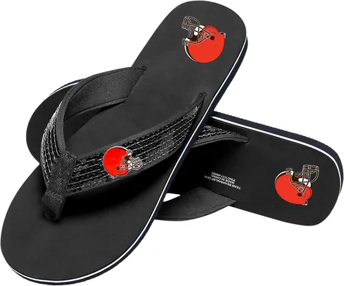 Miniatura 22 de FOCO Womens NFL Team Logo Sequin Strap Sandals Flip Flops
