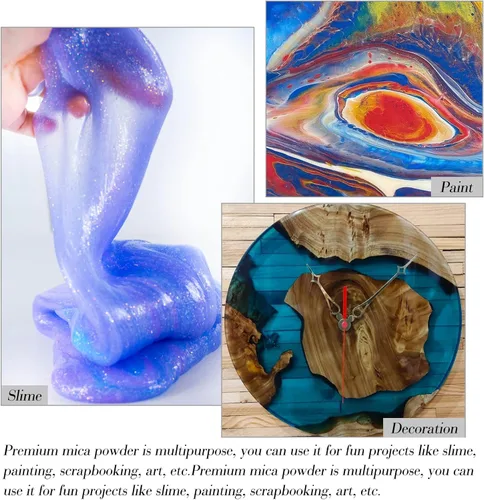 Miniatura 6 de SEISSO - 150g de polvo de mica - 15 colores de pigmento de resina epoxi - Polvo de pigmento brillante para sustancia pegajosa, pintura, fabricación