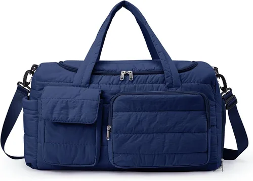 Miniatura 42 de Bolsa de Gimnasio Pequeña para Mujer, Bolsa de Lona de Viaje, Bolsa de Fin de Semana con Compartimento para Zapatos