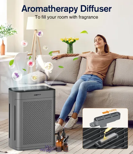 Miniatura 7 de Purificadores de aire para el hogar habitación grande hasta 3000 pies cuadrados, DBFIT Purificador de aire HEPA de doble cara con filtro lavable