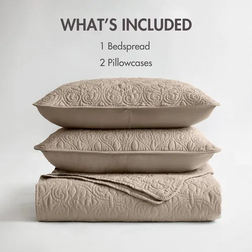 Miniatura 6 de Madison Park Quebec - Juego de edredón reversible con diseño de damasco, costuras de doble cara para todas las estaciones, juego de ropa de cama