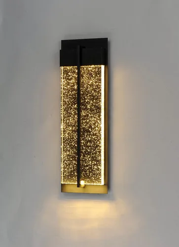 Miniatura 3 de Maxim Lighting Cascade - Lámpara de pared grande para exteriores Acabado negro Pantalla de burbujas Lámpara de pared de transición exterior